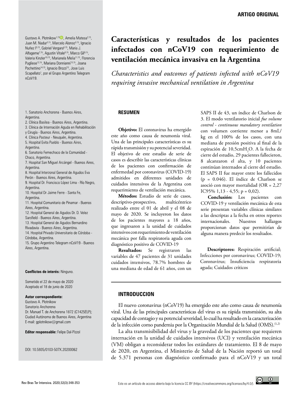 Characteristics and Outcomes of Patients Infected with Ncov19 Ncov19