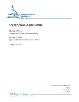 Open Ocean Aquaculture