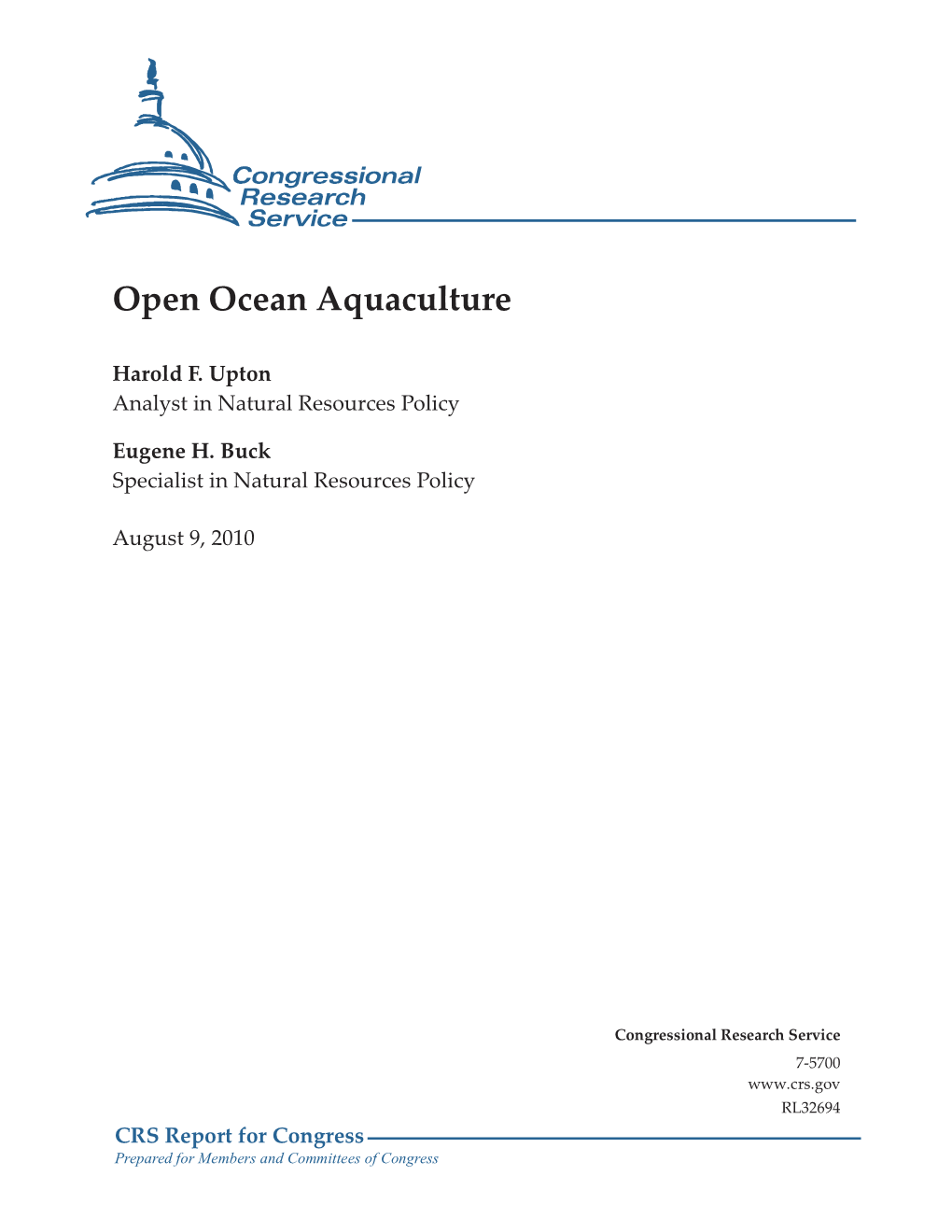 Open Ocean Aquaculture