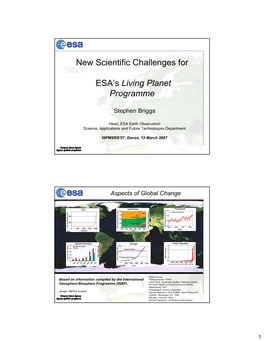 New Scientific Challenges for ESA's Living Planet Programme