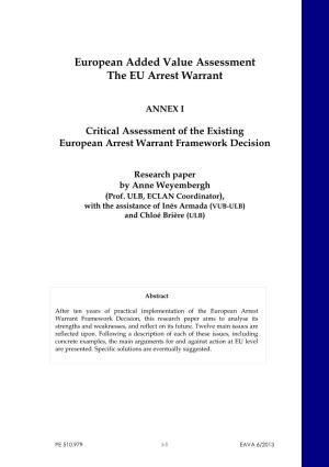 European Added Value Assessment the EU Arrest Warrant