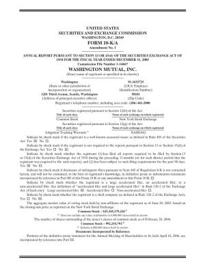 Form 10-K/A Washington Mutual, Inc
