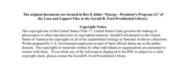 Energy - President's Program (1)” of the Loen and Leppert Files at the Gerald R
