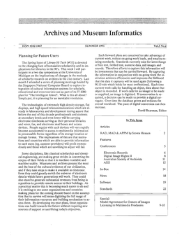 Archives and Museum Informatics Newsletter, Vol. 5, No. 2