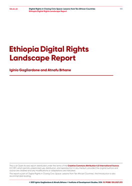 Ethiopia Digital Rights Landscape Report
