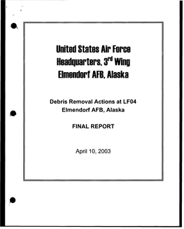 United States Air Force Headquarters, 3Rd Wing Elmendorf AFB, Alaska