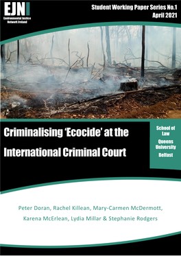 Criminalising 'Ecocide' at the International Criminal Court