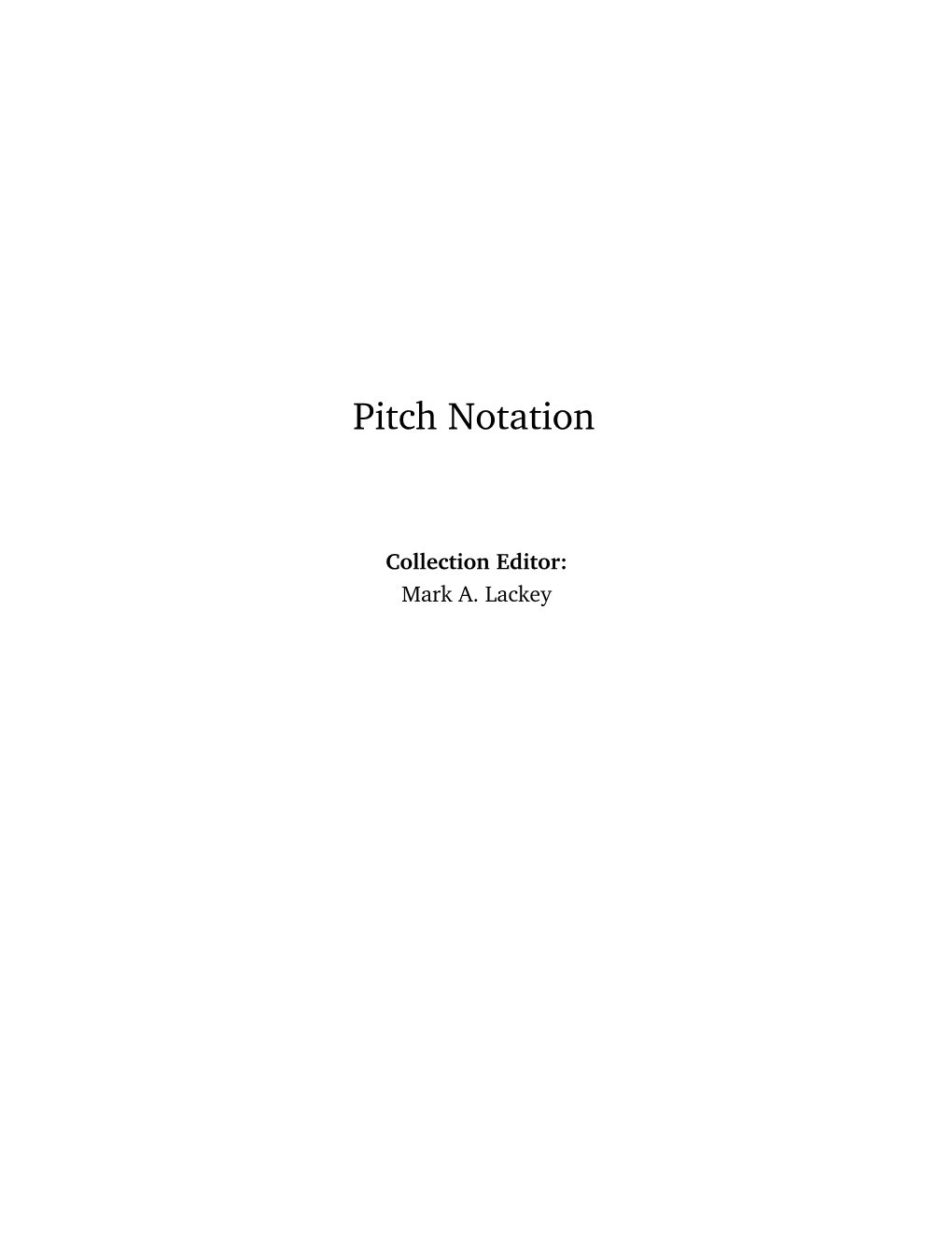 Pitch Notation