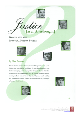 Justice As an Afterthought: Women and the Montana Prison System