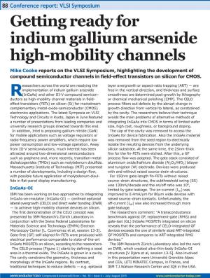 Getting Ready for Indium Gallium Arsenide High-Mobility Channels