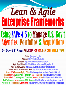 Using Safe 4.5 to Manage U.S. Gov't Agencies, Portfolios & Acquisitions