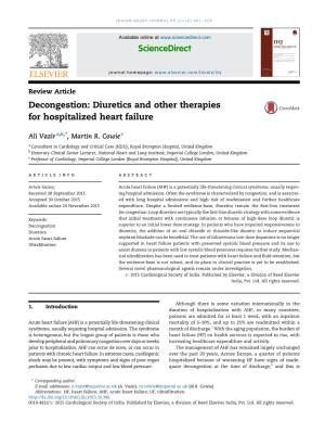 Diuretics and Other Therapies for Hospitalized Heart
