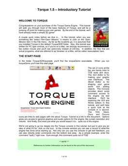 Torque 1.5 – Introductory Tutorial