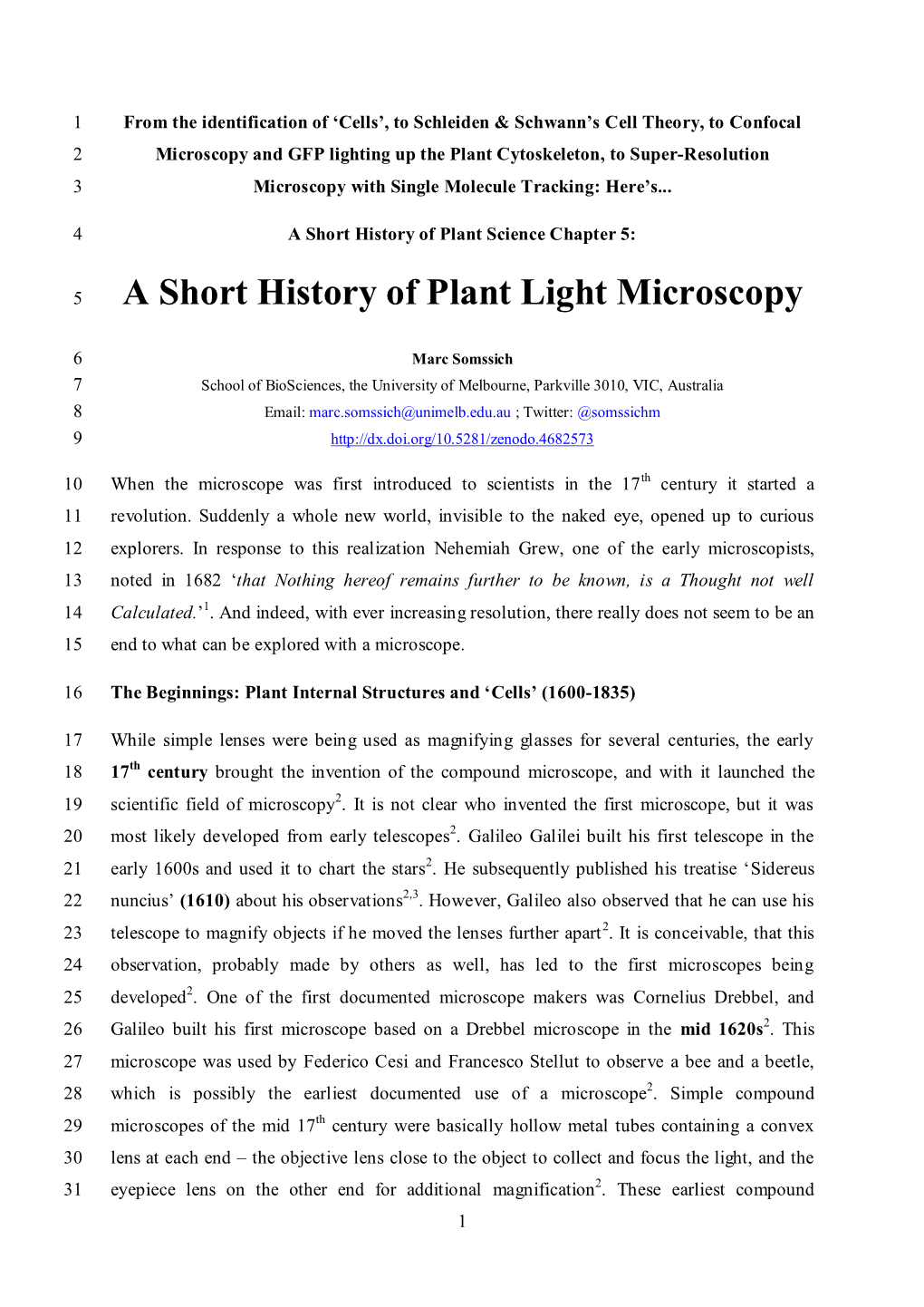 A Short History of Plant Light Microscopy