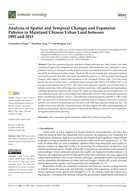 Analysis of Spatial and Temporal Changes and Expansion Patterns in Mainland Chinese Urban Land Between 1995 and 2015