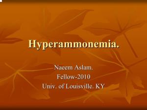Hyperammonemia.Hyperammonemia