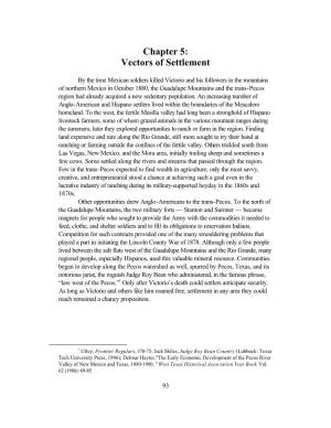 Chapter 5: Vectors of Settlement