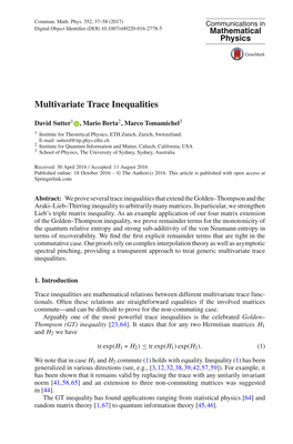 Multivariate Trace Inequalities