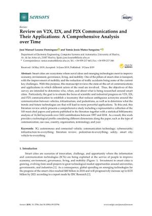 Review on V2X, I2X, and P2X Communications and Their Applications: a Comprehensive Analysis Over Time