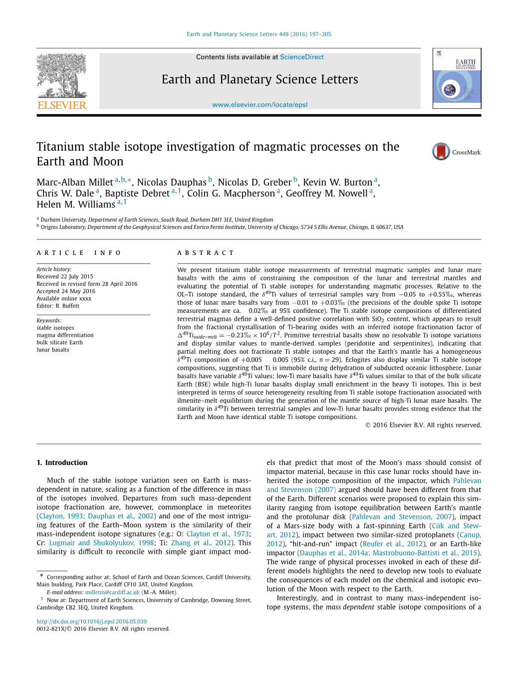 93. Titanium Stable Isotope Investigation of Magmatic