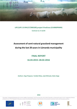 Assessment of Semi-Natural Grassland Management During the Last 20 Years in Lümanda Municipality