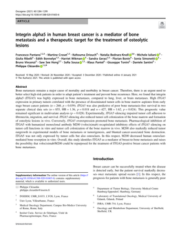 Integrin Alpha5 in Human Breast Cancer Is a Mediator of Bone Metastasis and a Therapeutic Target for the Treatment of Osteolytic Lesions