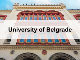 University of Belgrade University of Belgrade