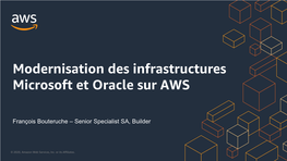 Modernisation Des Infrastructures Microsoft Et Oracle Sur AWS