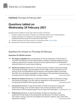 View Questions Tabled on PDF File 0.16 MB