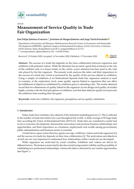 Measurement of Service Quality in Trade Fair Organization