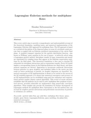 Lagrangian–Eulerian Methods for Multiphase Flows