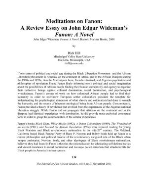 A Review Essay on John Edgar Wideman's Fanon