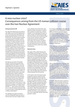 A New Nuclear Crisis? Consequences Arising from the US-Iran Ian