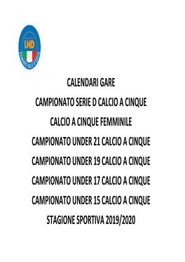16REG Calendari Calcio