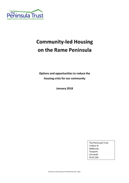 Community-Led Housing on the Rame Peninsula