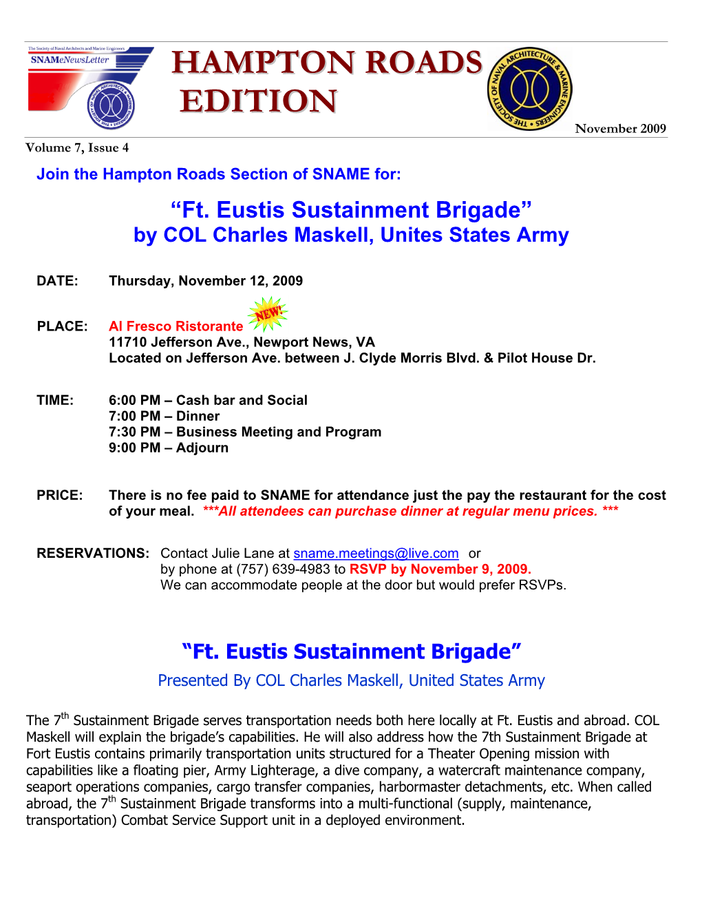 By COL Charles Maskell, Unites States Army