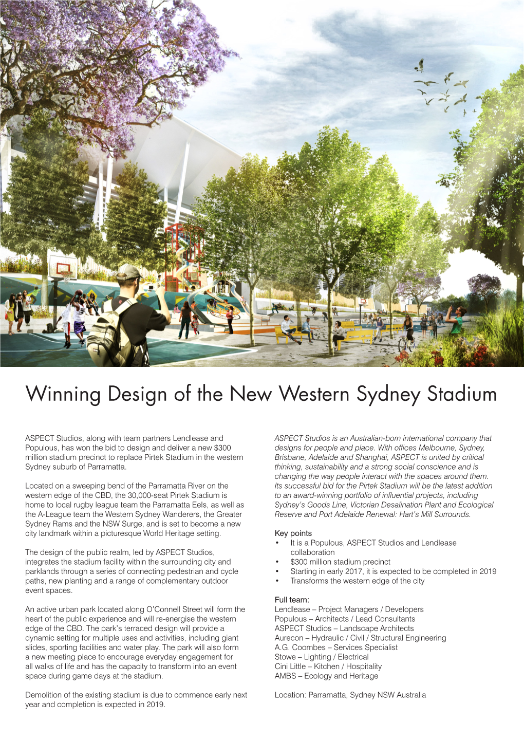 Winning Design of the New Western Sydney Stadium