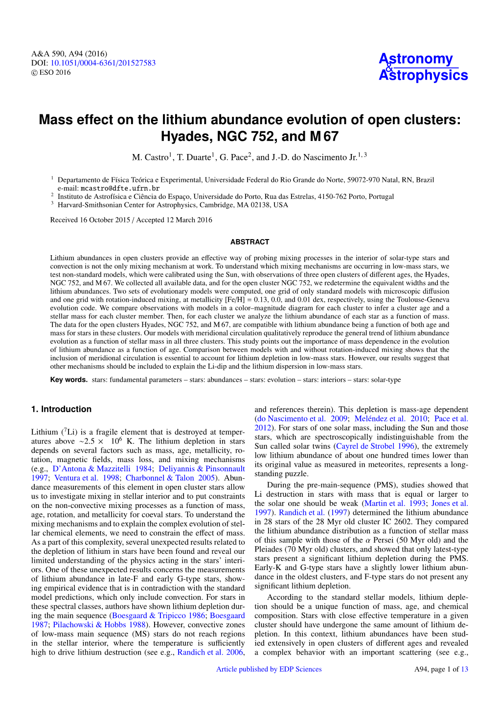 Mass Effect on the Lithium Abundance Evolution of Open Clusters: Hyades, NGC 752, and M 67 M