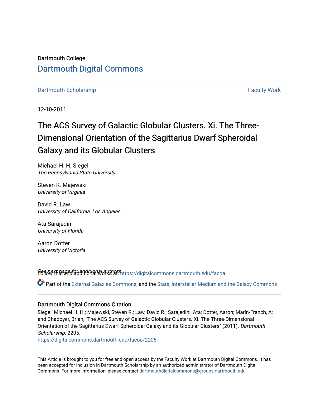 The ACS Survey of Galactic Globular Clusters. Xi. the Three- Dimensional Orientation of the Sagittarius Dwarf Spheroidal Galaxy and Its Globular Clusters