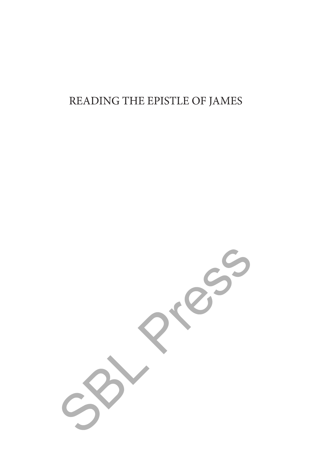 Reading the Epistle of James