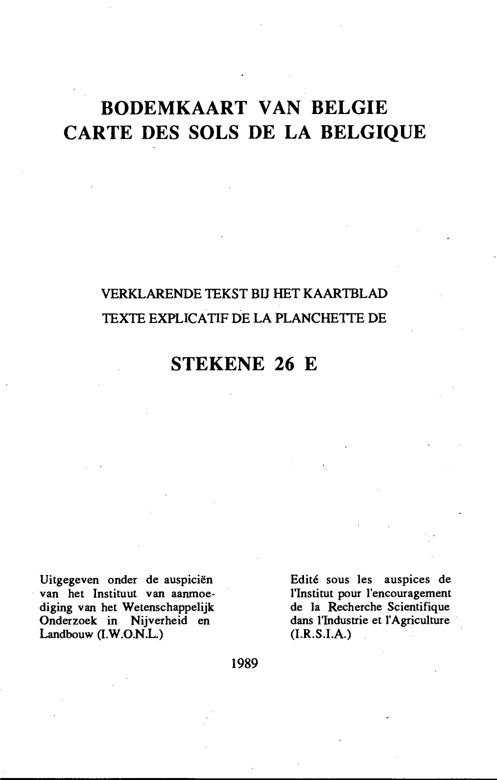 Bodemkaart Van België Carte Des Sols De La Belgique Stekene 26 E