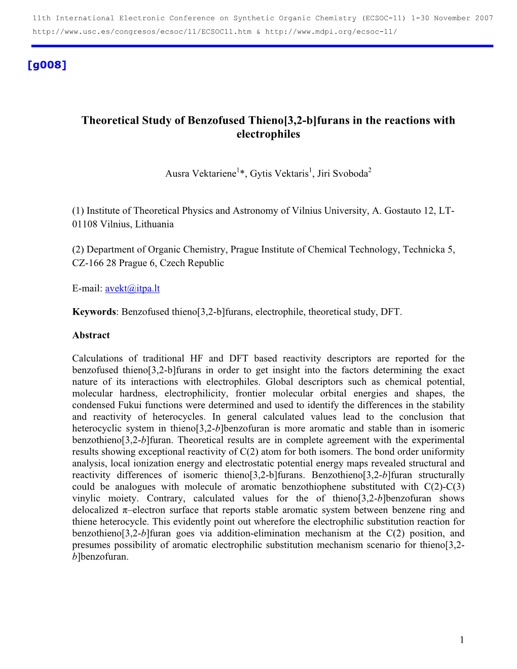 Furans in the Reactions with Electrophiles