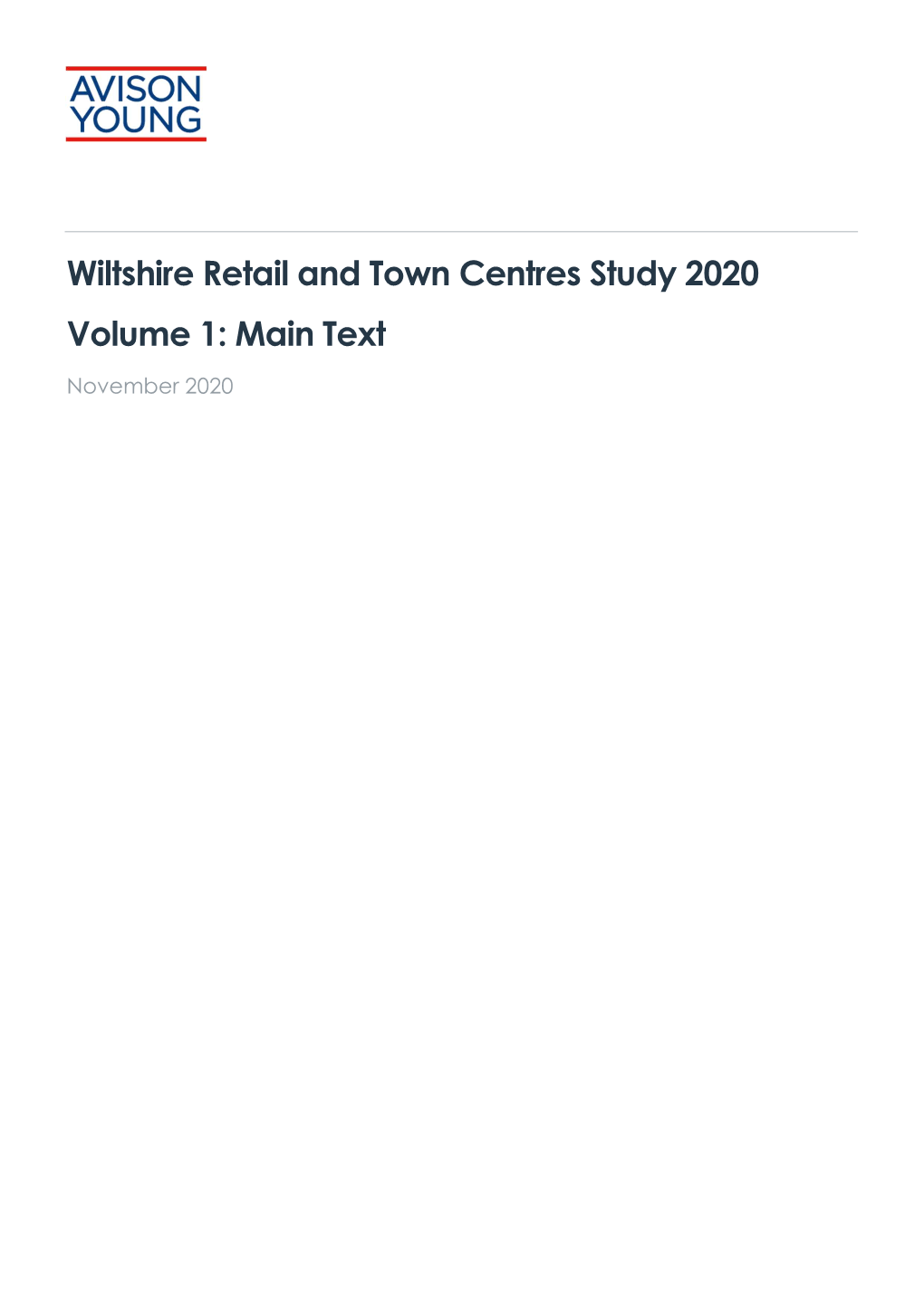 Wiltshire Retail and Town Centres Study 2020 Volume 1: Main Text