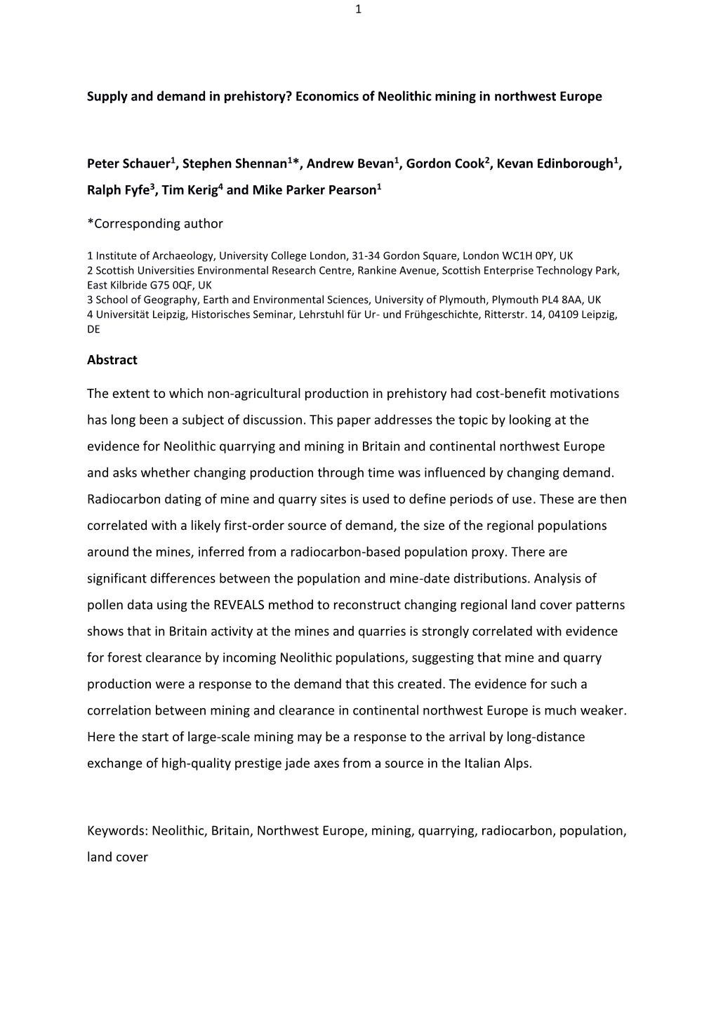 Supply and Demand in Prehistory? Economics of Neolithic Mining in Northwest Europe