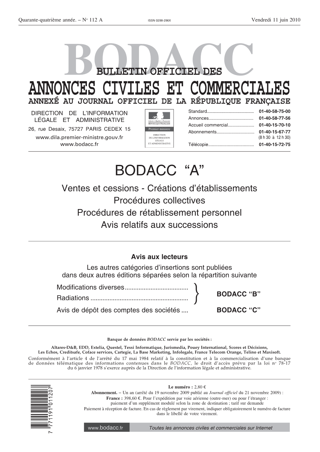 Bodacc Bulletin Officiel Des Annonces Civiles Et