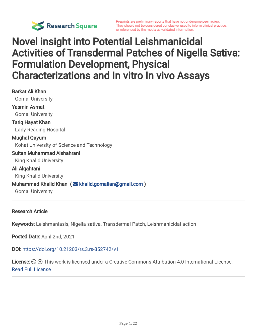 Novel Insight Into Potential Leishmanicidal