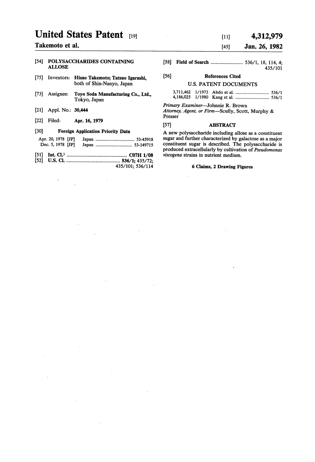 United States Patent (19 11) 4,312,979 Takemoto Et Al