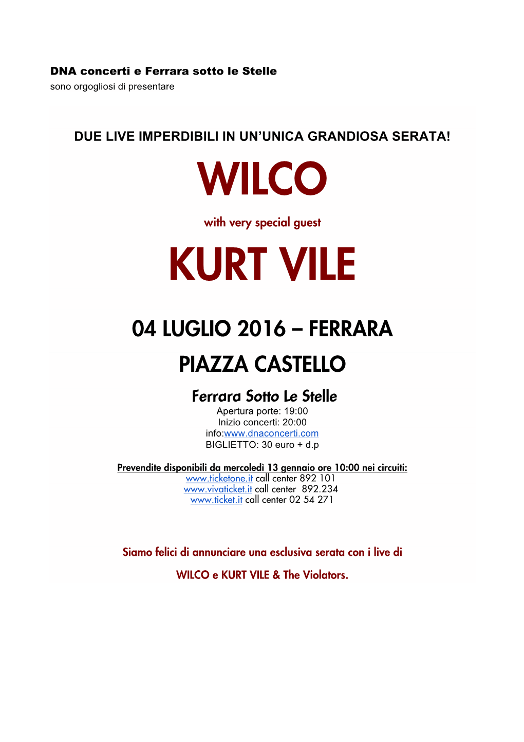 Wilco Kurt Vile