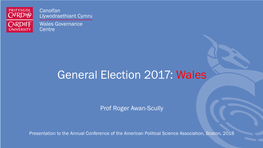 General Election 2017: Wales