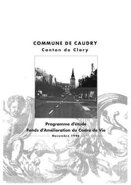 Programme D'étude Amélioration Du Cadre De Vie Caudry